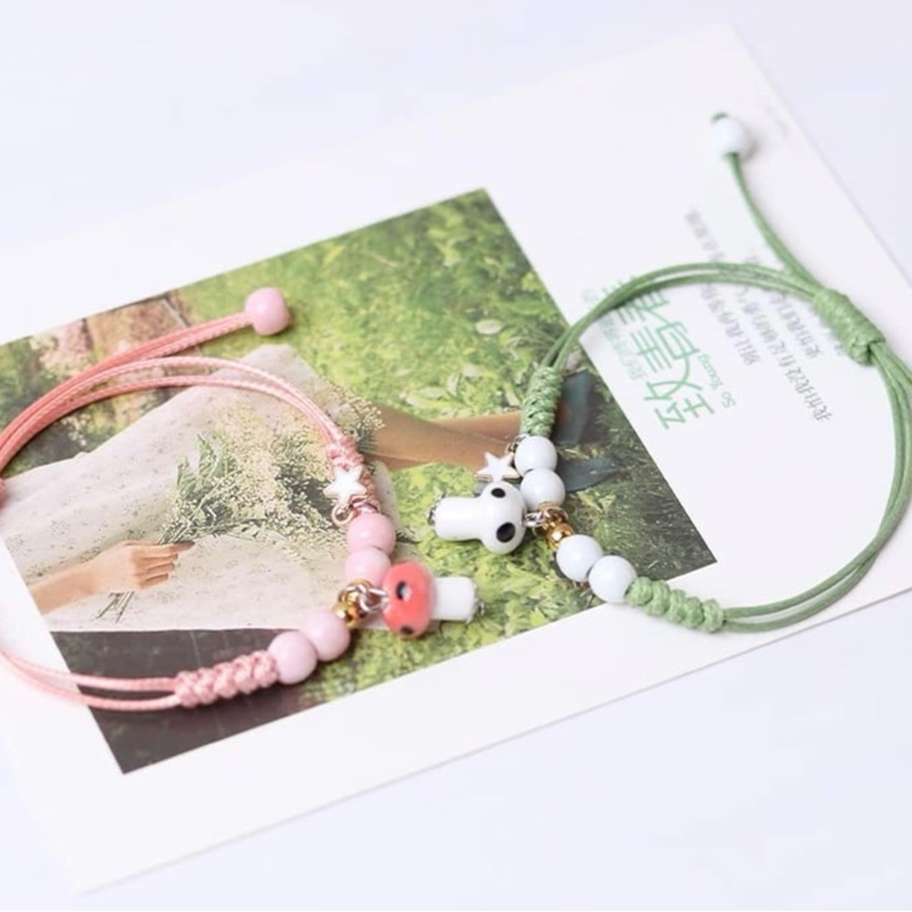 Mushroom charm bracelet